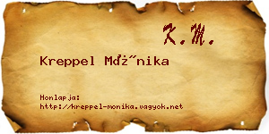 Kreppel Mónika névjegykártya